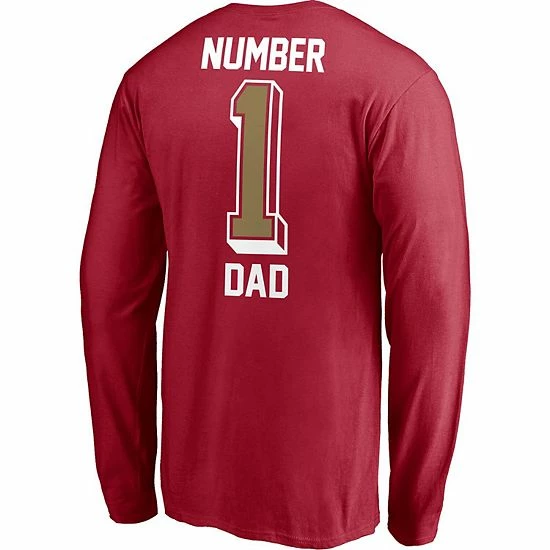 Men's Fanatics Branded Scarlet San Francisco 49ers #1 Dad Long Sleeve T-Shirt Men's Fanatics Branded Scarlet San Francisco 49ers #1 Dad Long Sleeve T-Shirt -Metaverse shop unnamed file 28266