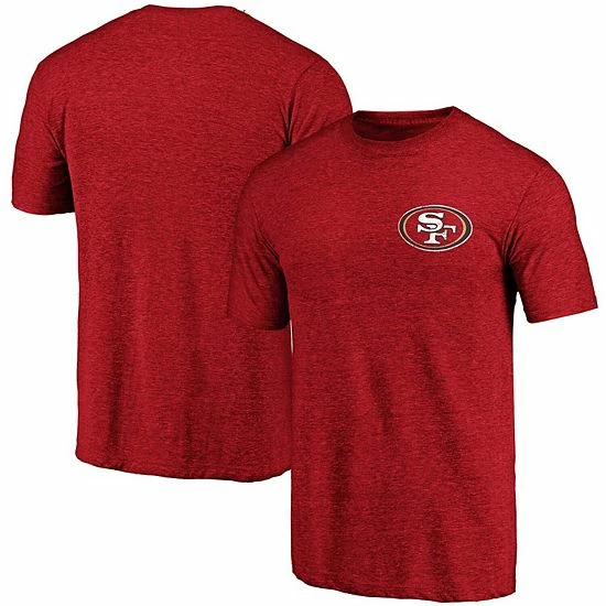 Men's Fanatics Branded Scarlet San Francisco 49ers Tri-Blend T-Shirt 4 Men's Fanatics Branded Scarlet San Francisco 49ers Tri-Blend T-Shirt - Image 2