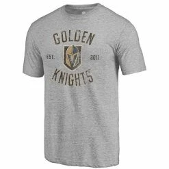 Men's Fanatics Branded Heathered Gray Vegas Golden Knights Heritage Tri-Blend T-Shirt -Metaverse shop unnamed file 28322