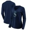 Women's Fanatics Branded Navy Seattle Mariners Core Team Long Sleeve V-Neck T-Shirt -Metaverse shop unnamed file 28324