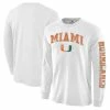 Fanatics Men's White Miami Hurricanes Distressed Arch Over Logo Long Sleeve Hit T-Shirt