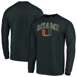 Men's Fanatics Branded Black Miami Hurricanes Campus Long Sleeve T-Shirt -Metaverse shop unnamed file 28348