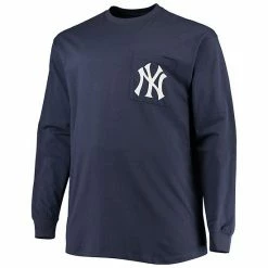 Men's Fanatics Branded Navy New York Yankees Big & Tall Solid Back Hit Long Sleeve T-Shirt -Metaverse shop unnamed file 2835
