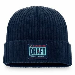 Men's Fanatics Branded Navy Seattle Kraken 2021 NHL Expansion Draft Cuffed Knit Hat -Metaverse shop unnamed file 2844