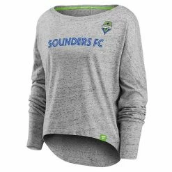 Women's Fanatics Branded Heathered Gray Seattle Sounders FC Long Sleeve Fashion Top -Metaverse shop unnamed file 28457