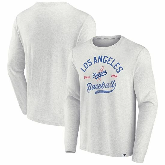 Men's Fanatics Branded Heathered Gray Los Angeles Dodgers True Classics Game Maker Long Sleeve T-Shirt Men's Fanatics Branded Heathered Gray Los Angeles Dodgers True Classics Game Maker Long Sleeve T-Shirt -Metaverse shop unnamed file 28473