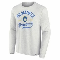 Men's Fanatics Branded Heathered Gray Milwaukee Brewers True Classics Game Maker Long Sleeve T-Shirt 3 Men's Fanatics Branded Heathered Gray Milwaukee Brewers True Classics Game Maker Long Sleeve T-Shirt -Metaverse shop unnamed file 28477