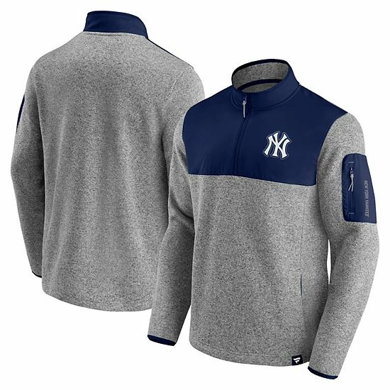 Men's Fanatics Branded Heathered Gray/Navy New York Yankees Clutch Gene Fleece Half-Zip Jacket Men's Fanatics Branded Heathered Gray/Navy New York Yankees Clutch Gene Fleece Half-Zip Jacket -Metaverse shop unnamed file 28482