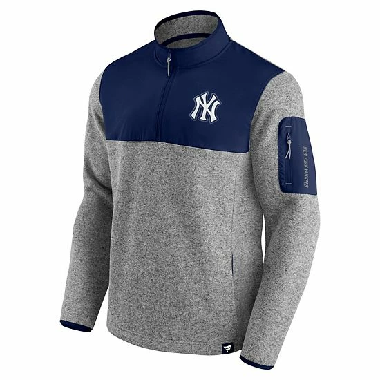 Men's Fanatics Branded Heathered Gray/Navy New York Yankees Clutch Gene Fleece Half-Zip Jacket Men's Fanatics Branded Heathered Gray/Navy New York Yankees Clutch Gene Fleece Half-Zip Jacket -Metaverse shop unnamed file 28484