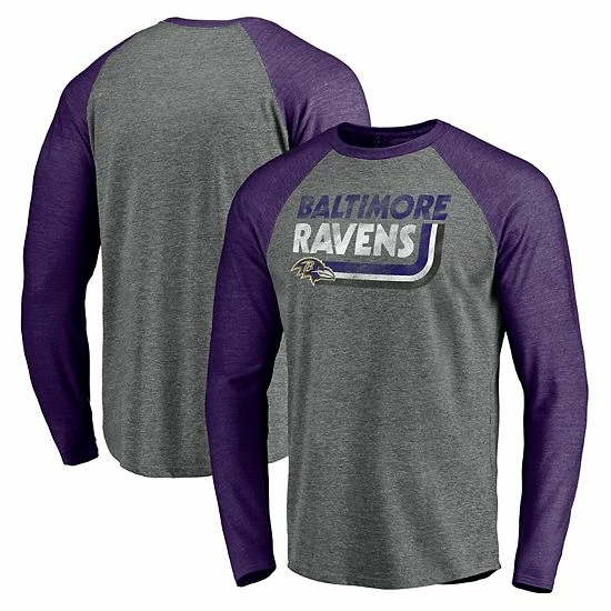 Men's Fanatics Branded Heathered Gray/Heathered Purple Baltimore Ravens Vintage On The Ropes Raglan Tri-Blend Long Sleeve T-Shirt Men's Fanatics Branded Heathered Gray/Heathered Purple Baltimore Ravens Vintage On The Ropes Raglan Tri-Blend Long Sleeve T-Shirt -Metaverse shop unnamed file 28489