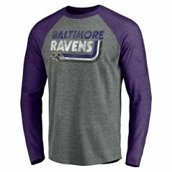 Men's Fanatics Branded Heathered Gray/Heathered Purple Baltimore Ravens Vintage On The Ropes Raglan Tri-Blend Long Sleeve T-Shirt 4 Men's Fanatics Branded Heathered Gray/Heathered Purple Baltimore Ravens Vintage On The Ropes Raglan Tri-Blend Long Sleeve T-Shirt -Metaverse shop unnamed file 28490