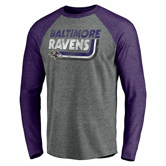 Men's Fanatics Branded Heathered Gray/Heathered Purple Baltimore Ravens Vintage On The Ropes Raglan Tri-Blend Long Sleeve T-Shirt Men's Fanatics Branded Heathered Gray/Heathered Purple Baltimore Ravens Vintage On The Ropes Raglan Tri-Blend Long Sleeve T-Shirt -Metaverse shop unnamed file 28490