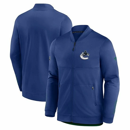 Men's Fanatics Branded Blue Vancouver Canucks Locker Room Full-Zip Jacket - Image 2