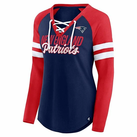 Women's Fanatics Branded Navy/Red New England Patriots True to Form Raglan Lace-Up V-Neck Long Sleeve T-Shirt Women's Fanatics Branded Navy/Red New England Patriots True To Form Raglan Lace-Up V-Neck Long Sleeve T-Shirt -Metaverse shop unnamed file 2856