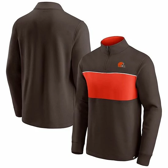 Men's Fanatics Branded Brown/Orange Cleveland Browns Block Party Quarter-Zip Jacket Men's Fanatics Branded Brown/Orange Cleveland Browns Block Party Quarter-Zip Jacket -Metaverse shop unnamed file 28608
