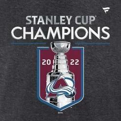 Women's Fanatics Branded Heathered Charcoal Colorado Avalanche 2022 Stanley Cup Champions Locker Room V-Neck Long Sleeve T-Shirt -Metaverse shop unnamed file 2862
