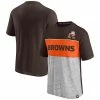 Men's Fanatics Branded Brown/Heathered Gray Cleveland Browns Throwback Colorblock T-Shirt 2 Men's Fanatics Branded Brown/Heathered Gray Cleveland Browns Throwback Colorblock T-Shirt -Metaverse shop unnamed file 28664