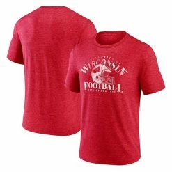 Men's Fanatics Branded Heathered Red Wisconsin Badgers Logo Hometown Tri-Blend T-Shirt -Metaverse shop unnamed file 28699