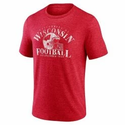 Men's Fanatics Branded Heathered Red Wisconsin Badgers Logo Hometown Tri-Blend T-Shirt -Metaverse shop unnamed file 28700