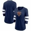 Women's Fanatics Branded Heathered Navy Chicago Bears Primary Logo 3/4 Sleeve Scoop Neck T-Shirt -Metaverse shop unnamed file 28702