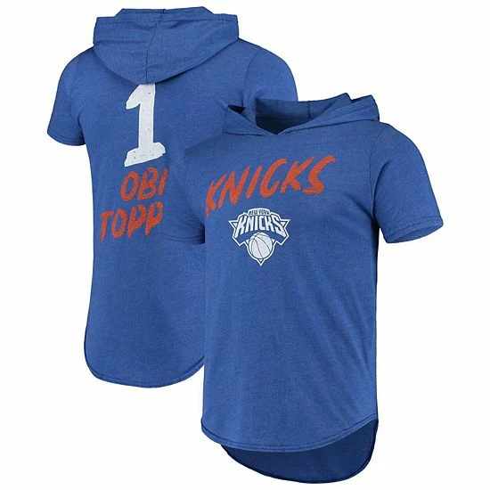 Men's Fanatics Branded Obi Toppin Blue New York Knicks NBA Tri-Blend Hoodie T-Shirt 4 Men's Fanatics Branded Obi Toppin Blue New York Knicks NBA Tri-Blend Hoodie T-Shirt - Image 2