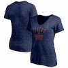 Women's Fanatics Branded Heathered Navy Detroit Tigers Old Time Favorite V-Neck T-Shirt -Metaverse shop unnamed file 28777