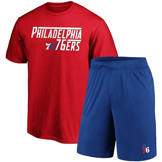 Men's Fanatics Branded Red/Royal Philadelphia 76ers T-Shirt & Shorts Combo Pack 3 Men's Fanatics Branded Red/Royal Philadelphia 76ers T-Shirt & Shorts Combo Pack