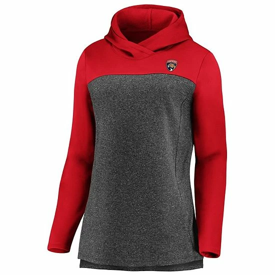 Women's Fanatics Branded Heathered Charcoal/Red Florida Panthers Chiller Fleece Pullover Hoodie 5 Women's Fanatics Branded Heathered Charcoal/Red Florida Panthers Chiller Fleece Pullover Hoodie - Image 3