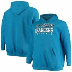 Men's Fanatics Branded Powder Blue Los Angeles Chargers Big & Tall Stacked Pullover Hoodie -Metaverse shop unnamed file 28856