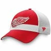 Men's Fanatics Branded Red/White Detroit Red Wings 2020 NHL Draft Authentic Pro Structured Adjustable Trucker Hat -Metaverse shop unnamed file 28884