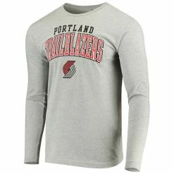 Men's Fanatics Branded Black/Gray Portland Trail Blazers Two-Pack Square Up Short Sleeve & Long Sleeve T-Shirt Combo -Metaverse shop unnamed file 2896