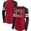 Women's Fanatics Branded Red/Black Atlanta Falcons True To Form Raglan Lace-Up V-Neck Long Sleeve T-Shirt