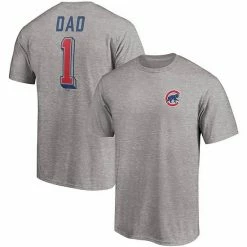 Men's Fanatics Branded Heathered Gray Chicago Cubs Number One Dad Team T-Shirt -Metaverse shop unnamed file 28969