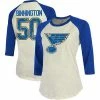 Women's Fanatics Branded Jordan Binnington Cream/Blue St. Louis Blues Name & Number Tri-Blend Raglan 3/4-Sleeve T-Shirt -Metaverse shop unnamed file 28980