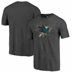 Men's Fanatics Branded Heathered Charcoal San Jose Sharks Primary Logo Tri-Blend T-Shirt -Metaverse shop unnamed file 29032