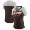 Women's Fanatics Branded Brown/Heathered Gray Cleveland Browns Close Quarters V-Neck T-Shirt 1 Women's Fanatics Branded Brown/Heathered Gray Cleveland Browns Close Quarters V-Neck T-Shirt -Metaverse shop unnamed file 29073
