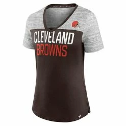 Women's Fanatics Branded Brown/Heathered Gray Cleveland Browns Close Quarters V-Neck T-Shirt 4 Women's Fanatics Branded Brown/Heathered Gray Cleveland Browns Close Quarters V-Neck T-Shirt -Metaverse shop unnamed file 29075