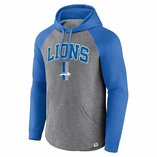Men's Fanatics Branded Heathered Gray/Blue Detroit Lions By Design Raglan Pullover Hoodie Men's Fanatics Branded Heathered Gray/Blue Detroit Lions By Design Raglan Pullover Hoodie -Metaverse shop unnamed file 29083