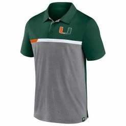 Men's Fanatics Branded Hunter Green/Heathered Gray Miami Hurricanes Split Block Color Block Polo -Metaverse shop unnamed file 29091