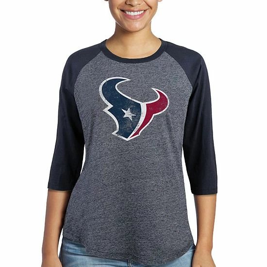 Fanatics Women's Majestic J.J. Watt Navy Houston Texans Player Name & Number Tri-Blend Three-Quarter Sleeve T-Shirt Fanatics Women's Majestic J.J. Watt Navy Houston Texans Player Name & Number Tri-Blend Three-Quarter Sleeve T-Shirt -Metaverse shop unnamed file 29105