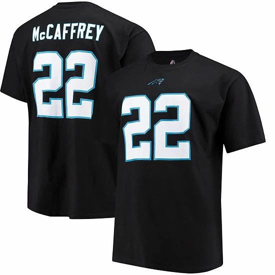 Fanatics Men's Majestic Christian McCaffrey Black Carolina Panthers Big & Tall Name & Number T-Shirt