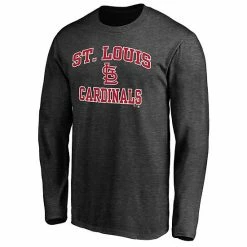 Men's Fanatics Branded Heathered Charcoal St. Louis Cardinals Big & Tall Heart & Soul Long Sleeve T-Shirt -Metaverse shop unnamed file 29126