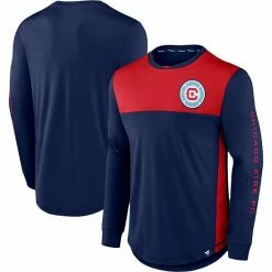 Men's Fanatics Branded Navy/Red Chicago Fire Striker Long Sleeve T-Shirt -Metaverse shop unnamed file 2918