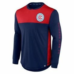 Men's Fanatics Branded Navy/Red Chicago Fire Striker Long Sleeve T-Shirt -Metaverse shop unnamed file 2919