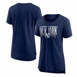 Women's Fanatics Branded Heathered Navy New York Yankees Cooperstown Collection True Classics Tri-Blend T-Shirt -Metaverse shop unnamed file 29190