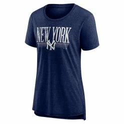 Women's Fanatics Branded Heathered Navy New York Yankees Cooperstown Collection True Classics Tri-Blend T-Shirt -Metaverse shop unnamed file 29191