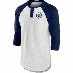 Men's Fanatics Branded Oatmeal/Navy Detroit Tigers True Classics Better Believe Raglan Henley 3/4-Sleeve T-Shirt -Metaverse shop unnamed file 29195