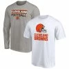Men's Fanatics Branded White/Heathered Gray Cleveland Browns T-Shirt Combo Set -Metaverse shop unnamed file 29256