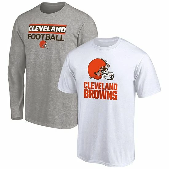 Men's Fanatics Branded White/Heathered Gray Cleveland Browns T-Shirt Combo Set Men's Fanatics Branded White/Heathered Gray Cleveland Browns T-Shirt Combo Set -Metaverse shop unnamed file 29257