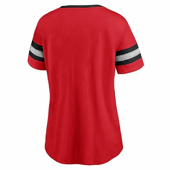 Women's Fanatics Branded Red/Heathered Gray Chicago Bulls Block Party Striped Sleeve T-Shirt Women's Fanatics Branded Red/Heathered Gray Chicago Bulls Block Party Striped Sleeve T-Shirt -Metaverse shop unnamed file 29294